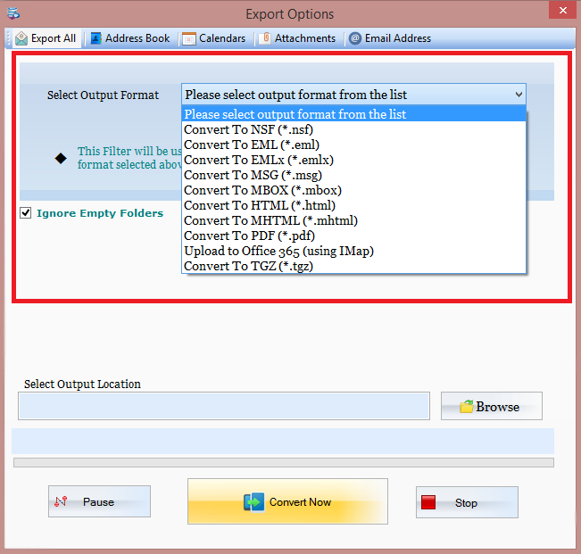 Export PST data into other format